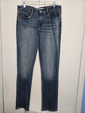 Levi Strauss Signature Mid Rise Straight Jeans Light Wash Stretch Denim Size 12L